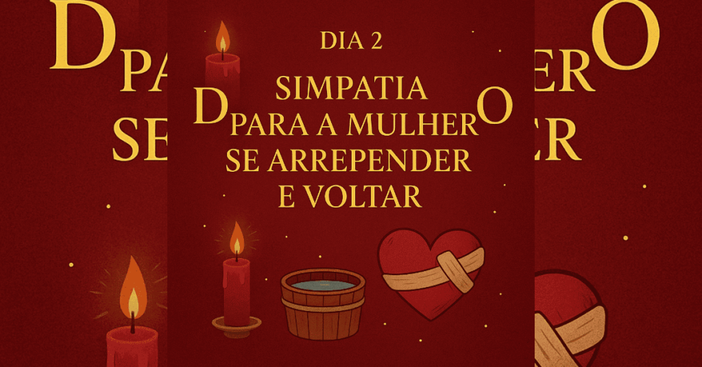 Simpatia para a mulher se arrepender e voltar