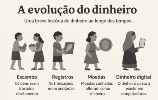 A Evolução do Dinheiro: Da Trocai ao Dinheiro Digital